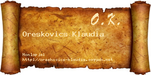 Oreskovics Klaudia névjegykártya